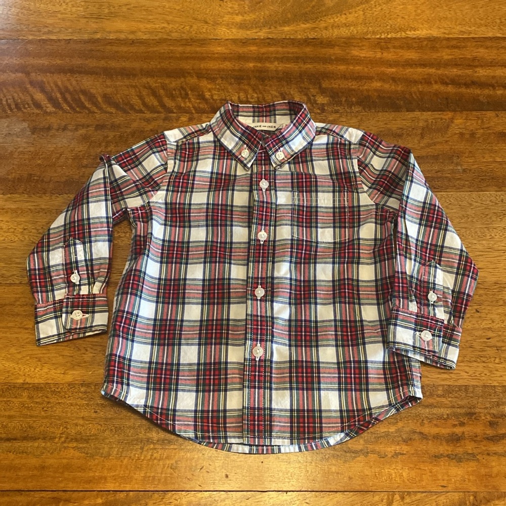 Little Boys Janie and Jack Long Sleeve Plaid Shirt